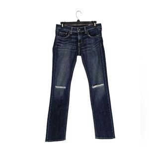 Rag & Bone Y2K Tomboy Straight Leg Distressed Low Rise Blue Jeans 25 Preowned